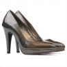 Women stylish, elegant shoes 1233 patent brown pearl