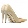 Women stylish, elegant shoes 1230 patent beige