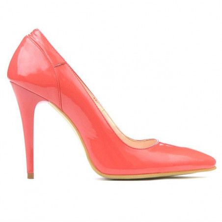 Women stylish, elegant shoes 1230 patent red coral 