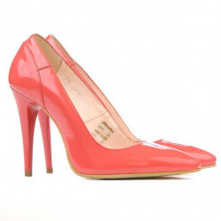 Women stylish, elegant shoes 1230 patent red coral 