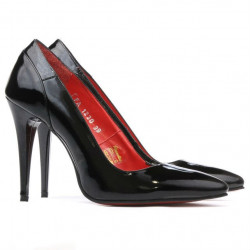 Women stylish, elegant shoes 1230 patent black 