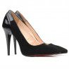 Women stylish, elegant shoes 1230 black antilopa+patent black