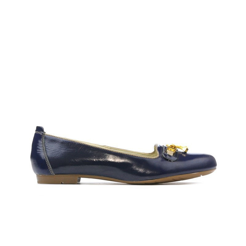 Women casual shoes 639 patent indigo