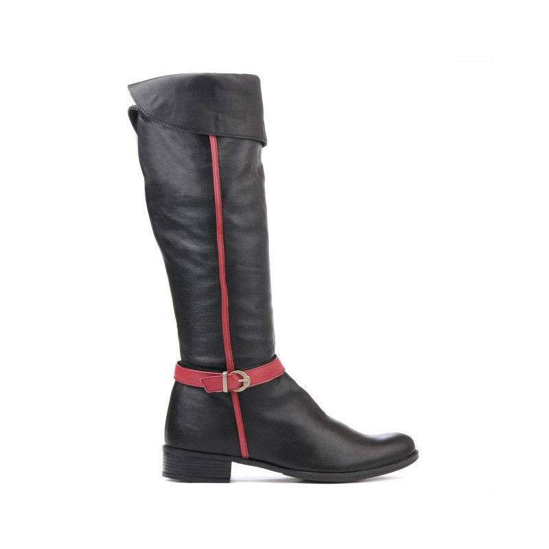 Women knee boots 3263 black+bordo