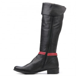 Women knee boots 3263 black+bordo