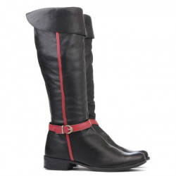 Women knee boots 3263 black+bordo