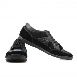 Men sport shoes 716 black velour+patent black