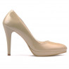 Women stylish, elegant shoes 1233 patent beige