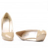 Women stylish, elegant shoes 1233 patent beige