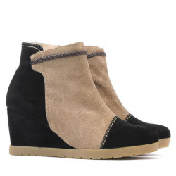 Women boots 1143 black antilopa+cappuccino