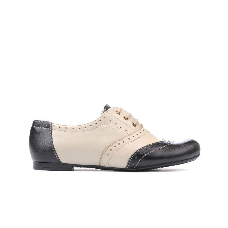 Women casual shoes 186 black+beige