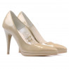 Women stylish, elegant shoes 1244 patent beige