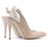Women sandals 1235 patent beige pearl