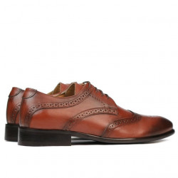 Men stylish, elegant, casual shoes 874 a cognac