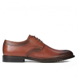 Men stylish, elegant shoes 839 a cognac