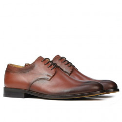 Men stylish, elegant shoes 839 a cognac