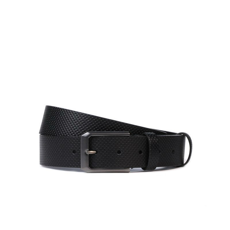 Men belt 15bp black perforat