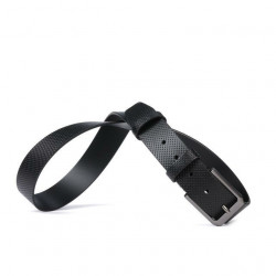 Men belt 15bp black perforat