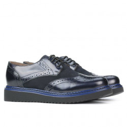 Women casual shoes 663-1 patent indigo combined