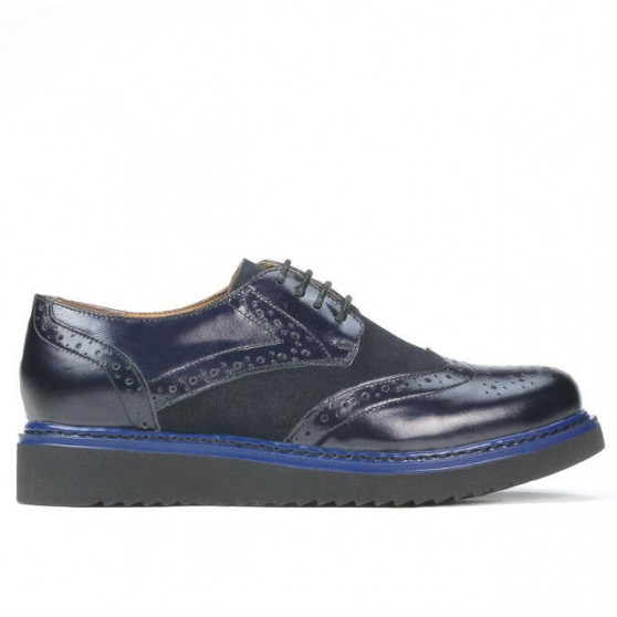 Women casual shoes 663-1 patent indigo combined