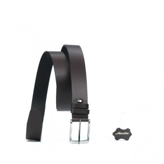 Men belt 25bp brown perforat