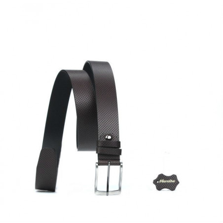 Men belt 25bp brown perforat
