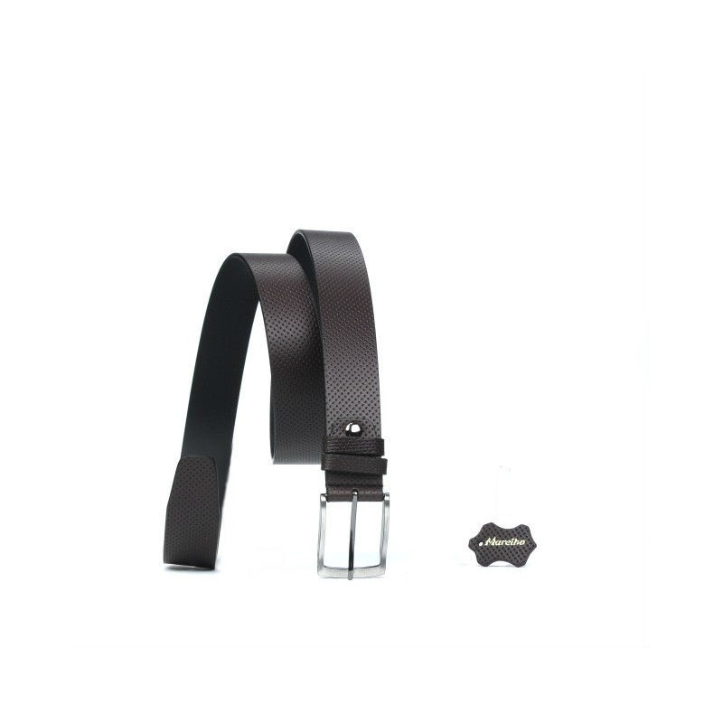 Men belt 25bp brown perforat