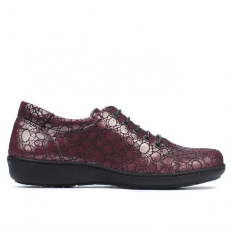Women casual shoes 698 bordo pearl