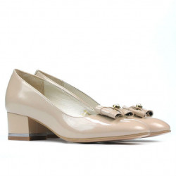 Women stylish, elegant shoes 1270 patent ivory