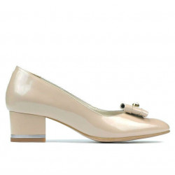 Women stylish, elegant shoes 1270 patent ivory