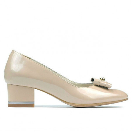Women stylish, elegant shoes 1270 patent ivory