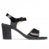 Women sandals 5042 patent black+bordo