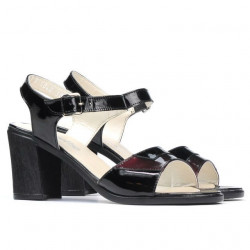 Women sandals 5042 patent black+bordo