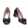 Women stylish, elegant shoes 1270 patent bordo satin