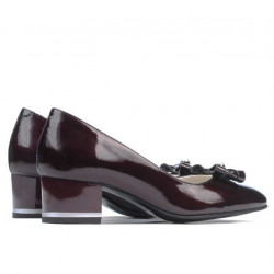 Women stylish, elegant shoes 1270 patent bordo satin