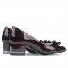 Women stylish, elegant shoes 1270 patent bordo satin