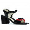 Women sandals 5042 patent black+red