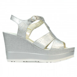 Women sandals 5054 silver pearl