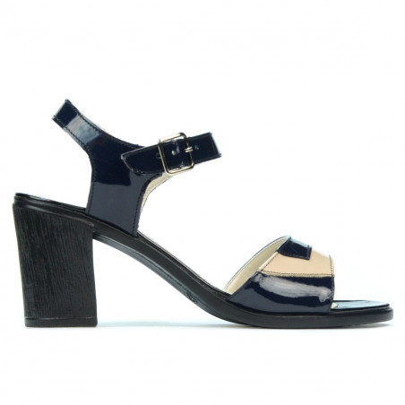 Women sandals 5042 patent indigo+beige
