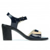 Women sandals 5042 patent indigo+beige