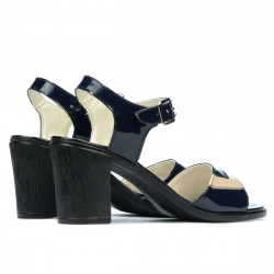 Women sandals 5042 patent indigo+beige