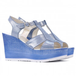 Women sandals 5054 bleu argento