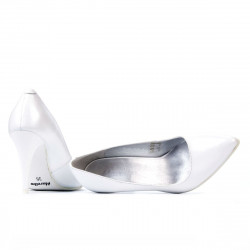 Women stylish, elegant shoes 1246 white pearl