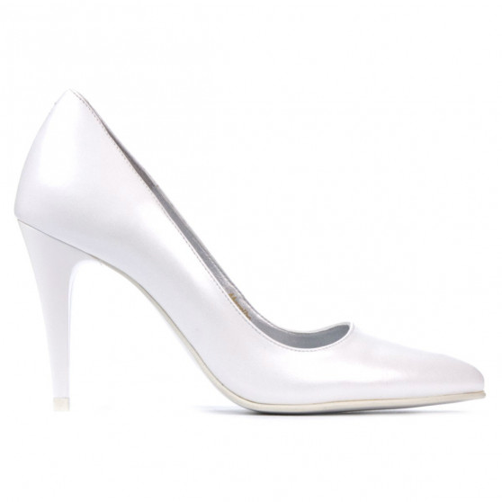 Women stylish, elegant shoes 1246 white pearl
