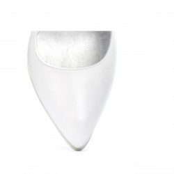 Women stylish, elegant shoes 1246 white pearl
