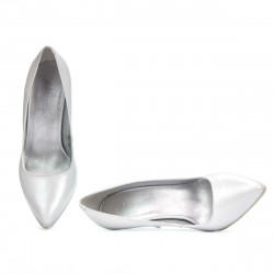 Women stylish, elegant shoes 1246 white pearl
