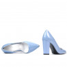 Women stylish, elegant shoes 1261 patent bleu