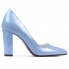 Women stylish, elegant shoes 1261 patent bleu