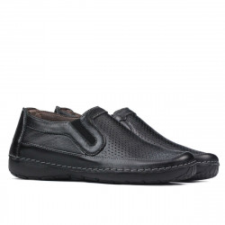 Women loafers, moccasins (large size) 6000m black