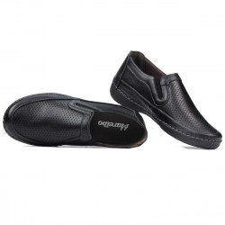 Women loafers, moccasins (large size) 6000m black